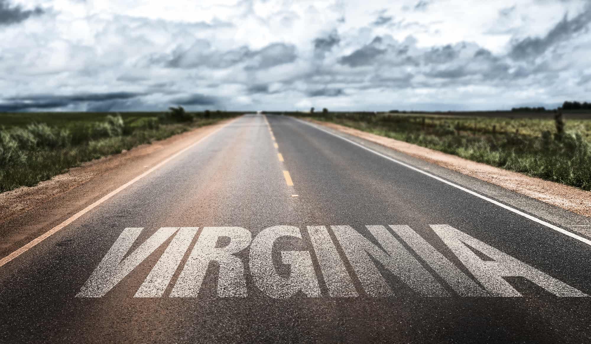 a long road with the word virginia on it.